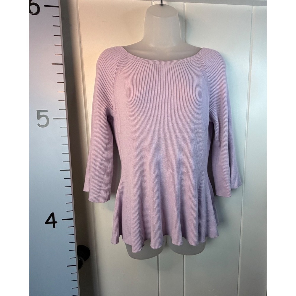Lands' End Light Pink Chunky Cable Knit Scoop Neck Sweater‎ Large